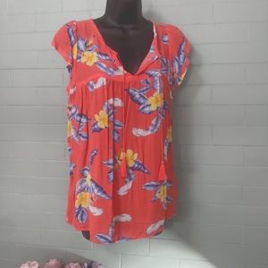 NWT old navy peach floral top M
